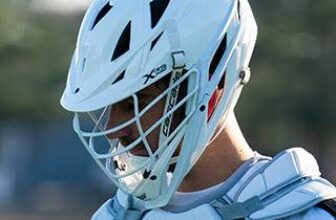 Cascade XRS Pro lacrosse helmet being worn in action